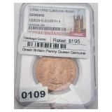 NGC Genuine Great Britain Copper Penny $390
