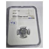1957 Roosevelt Dime 10C PF 67 NGC Coin $149