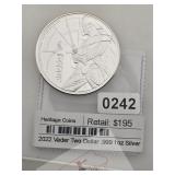 2022 Vader Two Dollar .999 Silver Coin $390