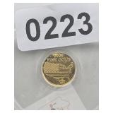 1/1000 9999 Fine Gold USA Flag Coin $130