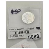 1/10 oz Buffalo Silver Bullion Round $240