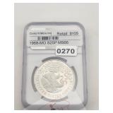 1968-MO Silver 25 Pesos Mexico MS66 $210