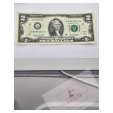 Close Up of a Two Dollar Bill