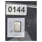 PAMP Suisse Platinum 1g Veriscan Bar $130