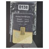 IGR Istanbul Gold Refinery 0.5 Gram Bar $177