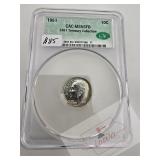 1961 CAC MS65FB Treasury Dime Retail $195