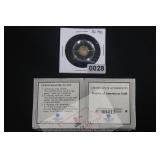 History Of America .5g 14K Proof Coin $130