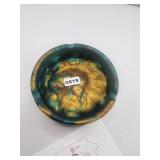Metallic Resin Teal Swirl Trinket Bowl $130