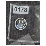 Smiley Face Enamel Round Silver Coin $130