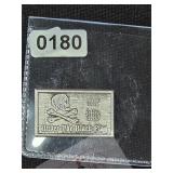 Under The Black Flag Pirate Silver Bar $240