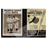 Ruth Gehrig Louisville Slugger Bats Promo Card