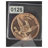 USA Eagle Shield .999 Fine Copper Round $130