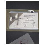 Hand Crafted Silver P-51 Mustang Plane $130