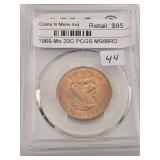 1969-Mo 20C PCGS MS66RD Mexican Coin $385