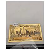 Dallas Fort Worth 24K Aurum Note 2025 $130