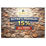 BUYER'S PREMIUM 15% ALL ITEMS