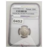 1943-M Mexico Silver 20 Centavos MS65 $180