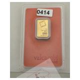 Valcambi Suisse 5g Fine 999.9 Bar $1768