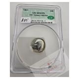 1961 CAC MS65FB Treasury Dime Retail $195