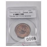 1954-Mo 20C PCGS MS65RB Coin $90