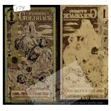 2024 Wyoming Goldback 1/1000 oz 24K Gold Note