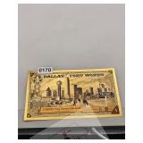 Dallas Fort Worth 24K Aurum Note 2025 $130