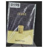IGR 0.5g Fine 999.9 Bullion Bar In Assay $177