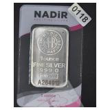 Nadir Metal Refinery Fine Silver Bar $240