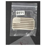 American Flag Silver Ingot Art Bar $240