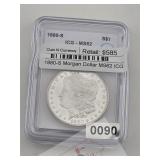 1880-S Morgan Dollar MS62 ICG $585
