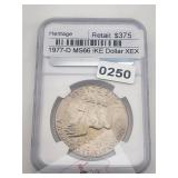 1977-D MS66 Eisenhower IKE Dollar Coin $750