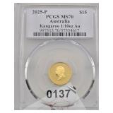 2025-P Australia Kangaroo PCGS MS70 $1100