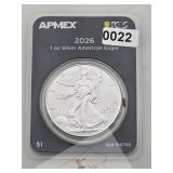 2026 1 oz Silver American Eagle PCGS $240