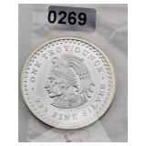 Aztec Calendar Sun Stone Silver Round $240