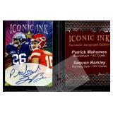 Mahomes Barkley Iconic Ink Card Facsimile