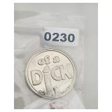 Zero Fucks Bag of a Dick Silver Coin $150