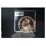 1839 Seated Liberty Copper Proof Round $130