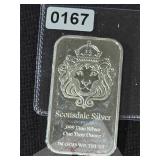 Scottsdale Silver Lion 1 oz Bar .999 $240