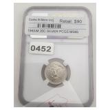1943-M Mexico Silver 20 Centavos MS65 $180