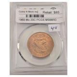 1969-Mo 20C PCGS MS66RD Mexican Coin $385