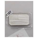 USA Flag Silver Ingot Art Bar $240 0107