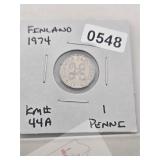 Finland 1974 1 Penni KM# 44A Coin
