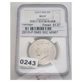2010 P SMS Kennedy Half Dollar MS67 $274