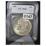 1889 ICG MS62 Morgan Silver Dollar Coin $240