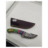 Damascus Steel Skinner Gut Hook Hunting...