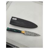 Damascus Steel Dagger with Leather...