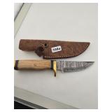 Custom Damascus Steel Hunting Knife &...
