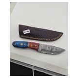 Damascus Steel Hunting Knife with Sheath...
