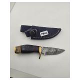 Custom Damascus Steel Hunting Knife with...