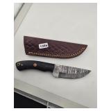 Damascus Steel Skinner Knife Leather...